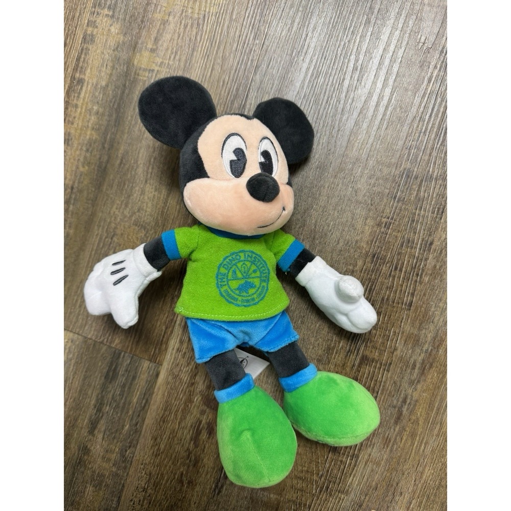 Disney Parks Animal Kingdom Dino Institute Mickey Mouse 10" Plush Stuffed Toy